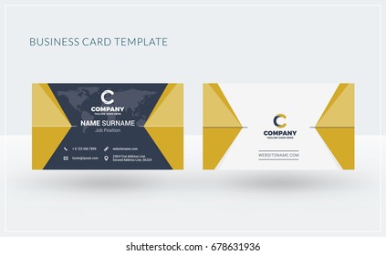 Double-sided creative business card template. Vector illustration. Stationery design