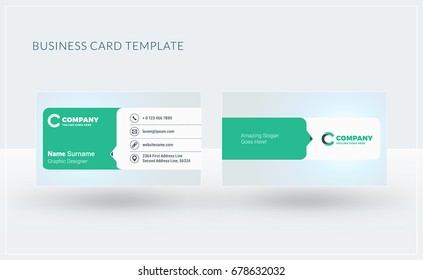 Double-sided creative business card template. Vector illustration. Stationery design