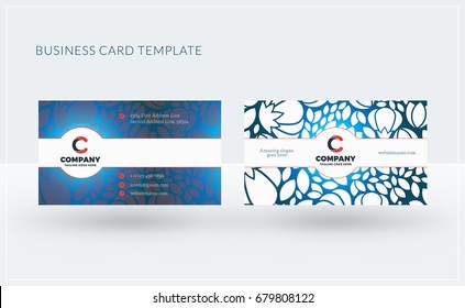 Double-sided creative business card template. Vector illustration. Stationery design