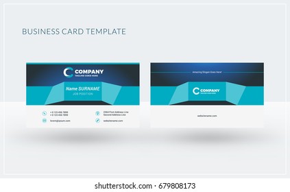 Double-sided creative business card template. Vector illustration. Stationery design