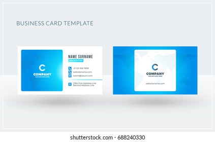 Double-sided creative business card template. Vector illustration. Stationery design