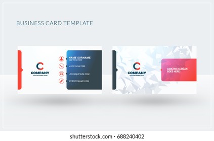 Double-sided creative business card template. Vector illustration. Stationery design