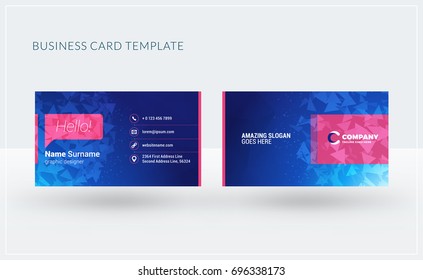 Double-sided creative business card template. Vector illustration. Stationery design