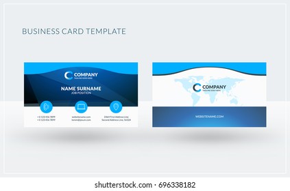 Double-sided creative business card template. Vector illustration. Stationery design