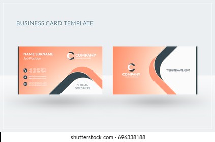 Double-sided creative business card template. Vector illustration. Stationery design
