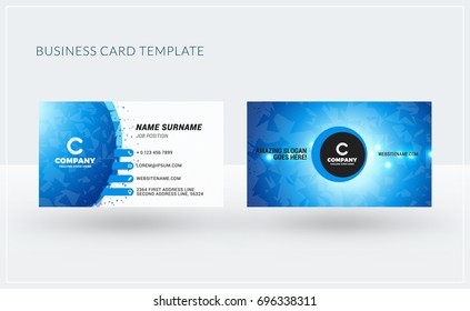 Double-sided creative business card template. Vector illustration. Stationery design