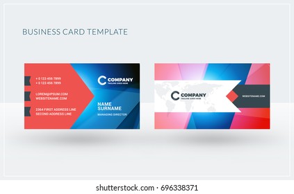 Double-sided creative business card template. Vector illustration. Stationery design