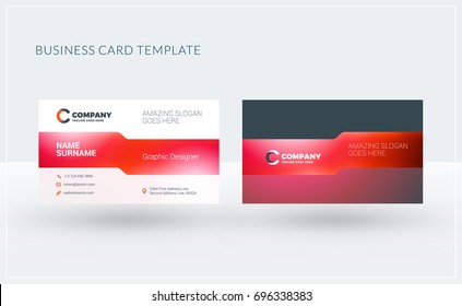 Double-sided creative business card template. Vector illustration. Stationery design
