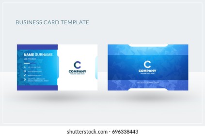 Double-sided creative business card template. Vector illustration. Stationery design