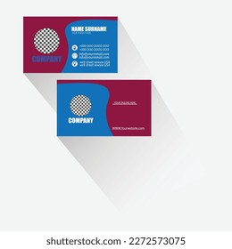 Double-sided creative business card template.Horizontal and vertical layout.Green and blue modern creative business card and name card,horizontal simple clean template vector.
