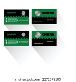 Double-sided creative business card template.Horizontal and vertical layout.Green and blue modern creative business card and name card,horizontal simple clean template vector.