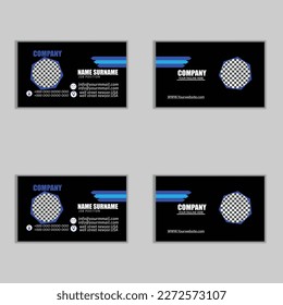Double-sided creative business card template.Horizontal and vertical layout.Green and blue modern creative business card and name card,horizontal simple clean template vector.