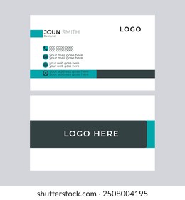 Double-sided creative business card template.Portrait and landscape orientation.Horizontal and vertical layout.Personal visiting card with company logo. white color theme.