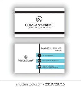 Double-sided creative business card vector design template. Business card for business and personal use. Vector illustration design. Horizontal layout, Print ready