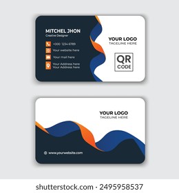 Double-sided creative business card vector design template. Business card for business and personal use.	
