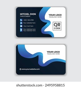 Double-sided creative business card vector design template. Business card for business and personal use.	
