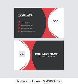 Double-sided creative business card vector design template. Business card for business and personal and company use. Vector illustration design. Horizontaland  vertical layout, Print ready