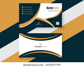 Double-sided creative business card vector design template. Business card for business and personal use. Vector illustration design. Horizontal layout, Print ready