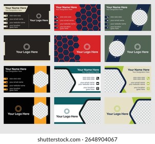 Double-sided creative business card vector design template. Business card for business and personal use. Vector illustration design. Horizontal layout, Print ready.