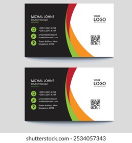 Double-sided creative business  template. Portrait and landscape orientation. Horizontal and vertical layout illustration:ogo