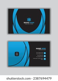 Plantilla de tarjeta de negocios limpia y creativa de doble cara. Orientación vertical. Diseño horizontal. Ilustración vectorial.