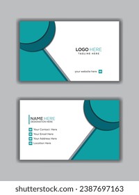 Plantilla de tarjeta de negocios limpia y creativa de doble cara. Orientación vertical. Diseño horizontal. Ilustración vectorial.