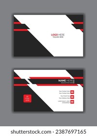 Double-sided creative and clean business card template. Portrait orientation. Horizontal layout. Vector illustration.