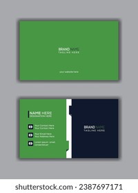 Double-sided creative and clean business card template. Portrait orientation. Horizontal layout. Vector illustration.