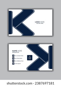 Double-sided creative and clean business card template. Portrait orientation. Horizontal layout. Vector illustration.