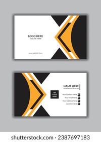 Plantilla de tarjeta de negocios limpia y creativa de doble cara. Orientación vertical. Diseño horizontal. Ilustración vectorial.