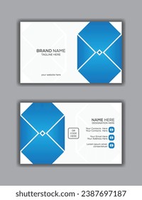 Double-sided creative and clean business card template. Portrait orientation. Horizontal layout. Vector illustration.
