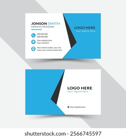 Double-sided creative and clean business card template. Clean professional business card template, visiting card. Vector illustration design.