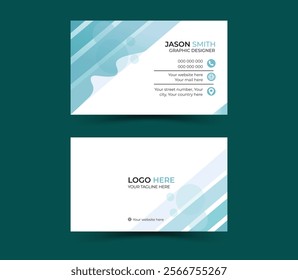 Double-sided creative and clean business card template. Clean professional business card template, visiting card. Designed for business and corporate concept.