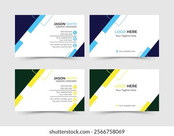 Double-sided creative and clean business card template. Clean professional business card template, visiting card. Designed for business and corporate concept.