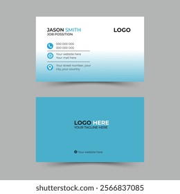 Double-sided creative and clean business card template. Clean professional business card template, visiting card. Designed for business and corporate concept.