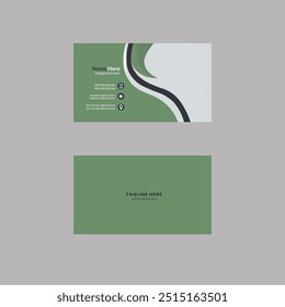 Doppelseitige kreative, einzigartige, professionelle, minimalistische und moderne Visitenkarten-Druckvorlage mit grüner und schwarzer Farbe. Querformat und horizontales Layout. Vektorgrafik.
