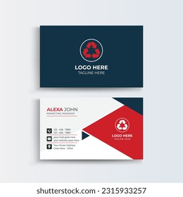 Double-sided creative Junk Removal business card template. Clean and simple modern business card, Modern simple light business card template with flat user interface.
