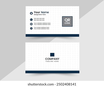 Creativo de doble cara azul moderno blanco y limpio Plantilla de tarjeta de visita profesional. Tarjeta de visita para uso empresarial y personal. Diseño de Ilustración vectorial.