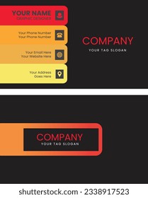 Double-sided creative modern name card and business card template.  
Personal visiting card with company logo.
 Vector illustration. 
Stationery design with simple modern luxury elegant.