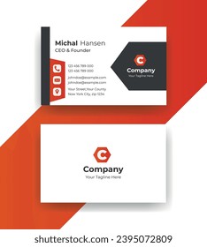 Double-sided creative Professional modern simple unique blue minimalist gold elegant vector blank vertical and clean business card design print template
