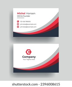 Double-sided creative Professional modern simple unique blue minimalist gold elegant vector blank vertical and clean business card design print template
