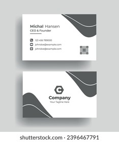 Double-sided creative Professional modern simple unique blue minimalist gold elegant vector blank vertical and clean business card design print template
