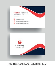 Double-sided creative Professional modern simple unique blue minimalist gold elegant vector blank vertical and clean business card design print template
