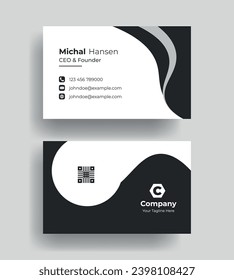 Creativo de doble cara Profesional moderno simple minimalista de color azul elegante de oro vectorial blanco vertical y limpio diseño de tarjeta de negocio plantilla de impresión
