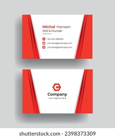 Double-sided creative Professional modern simple unique blue minimalist gold elegant vector blank vertical and clean business card design print template
