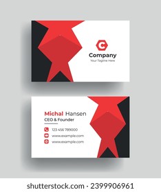 Double-sided creative Professional modern simple unique blue minimalist gold elegant vector blank vertical and clean business card design print template
