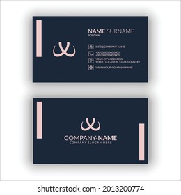 Plantilla de tarjeta de negocios de estilos creativos de doble cara. Retrato y orientación paisajística.