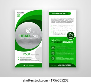 Double-sided DL Flyer Design. Brochure Or Flyer Template. Layout With Modern Elements And Photo Space.