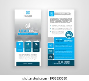 Double-sided DL Flyer Design. Brochure Or Flyer Template. Layout With Modern Elements And Photo Space.