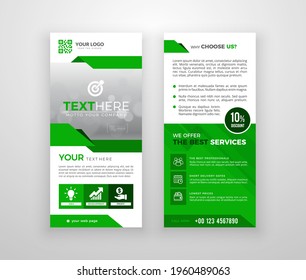 Double-sided DL Flyer Design. Brochure Or Flyer Template. Layout With Modern Elements And Photo Space.